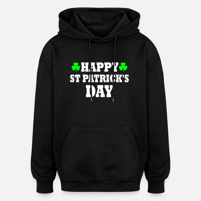 happy st patrick's day - Sweat à capuche oversize unisexe - noir