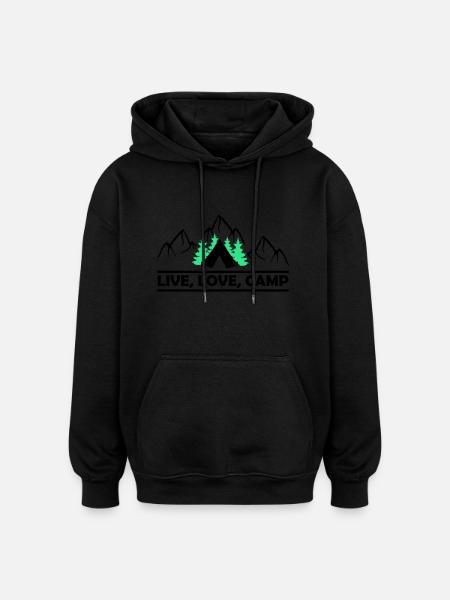 Live Love Camp - Oversized Unisex Hoodie - black