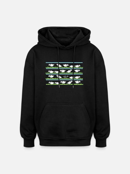 Only sheeps - Oversized Unisex Hoodie - black