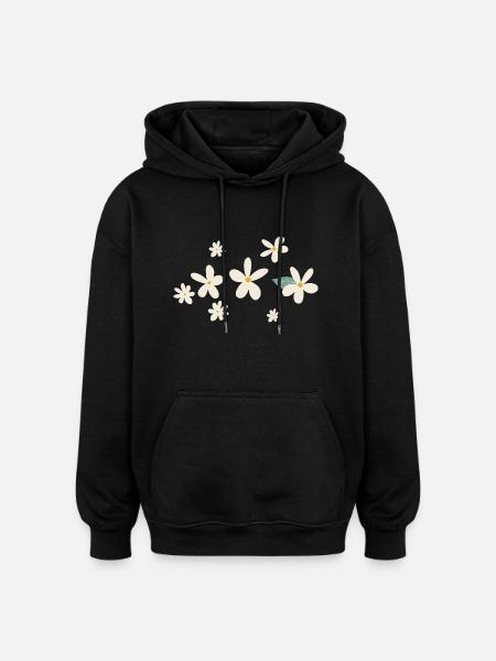 Flowers Daisies Gift Idea - Oversized Unisex Hoodie - black
