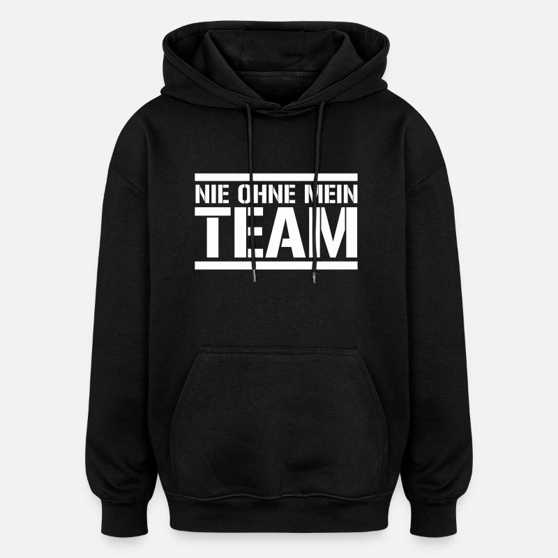 team - Oversized Unisex Hoodie - Schwarz