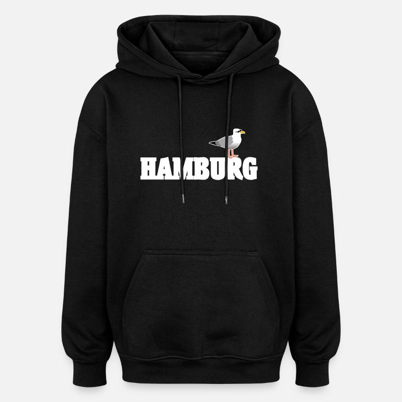 Hamburg Moewe - Oversized Unisex Hoodie - Schwarz