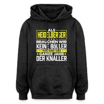 HEIDELBERGER - Böller - Oversized Unisex Hoodie - Anthrazit - Vorne - Noah (186cm)
