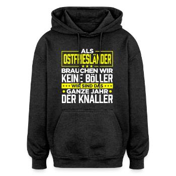 OSTFRIESLÄNDER - Böller - Oversized Unisex Hoodie - Anthrazit - Vorne - Noah (186cm)