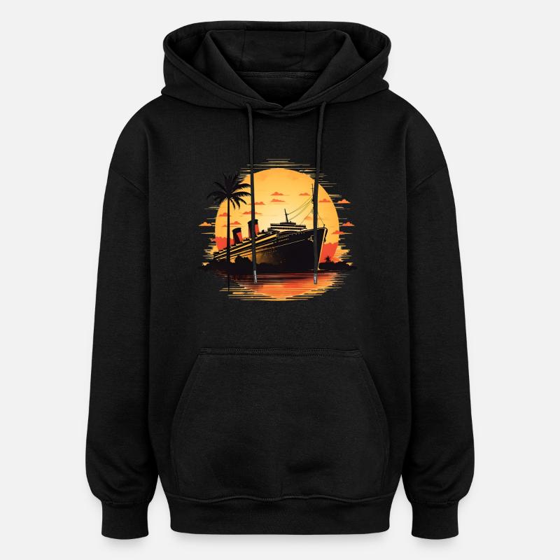 Going on a boat trip - Oversized Unisex Hoodie - black