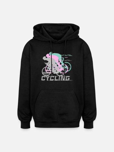 Cyclisme - Sweat à capuche oversize unisexe - noir