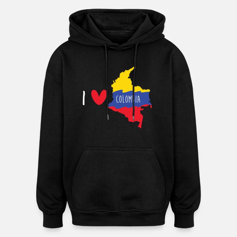 Colombie - Sweat à capuche oversize unisexe - noir