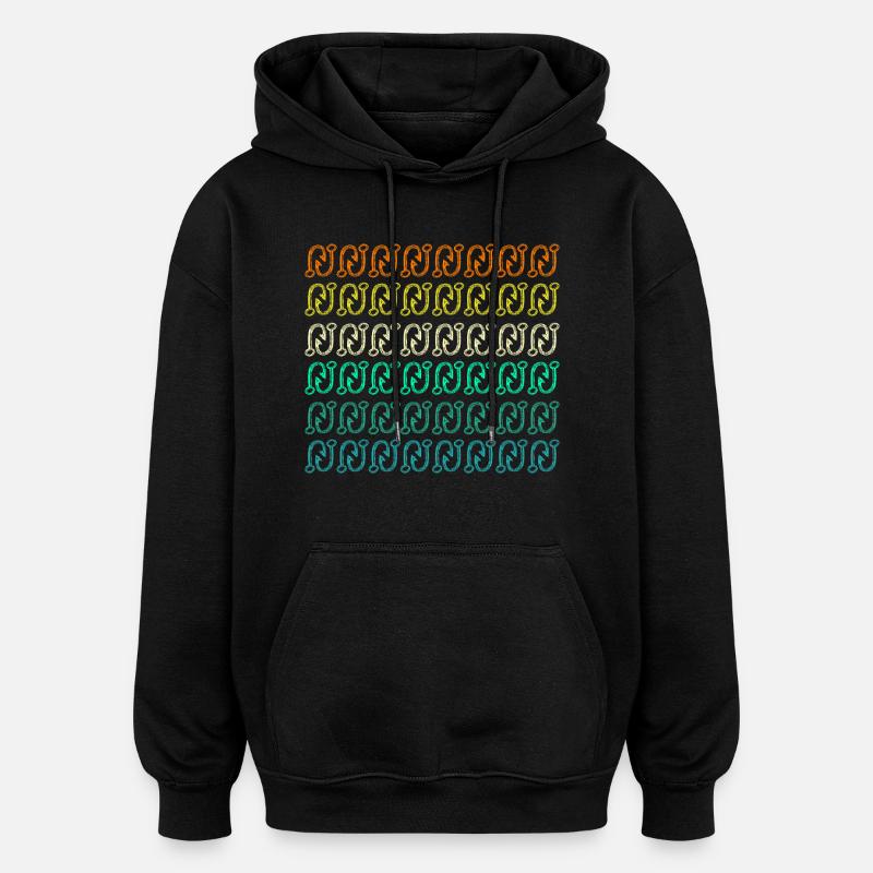 Pêche à la ligne - Sweat à capuche oversize unisexe - noir