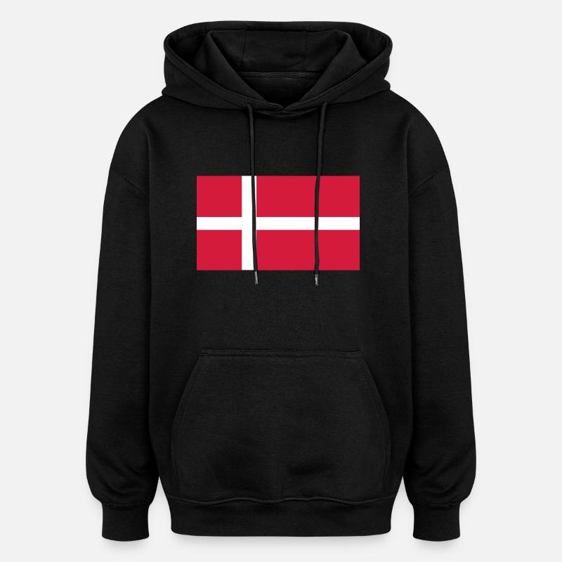 denmark flag - Sweat à capuche oversize unisexe - noir