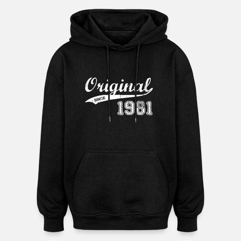 1981 - Oversized Unisex Hoodie - Schwarz
