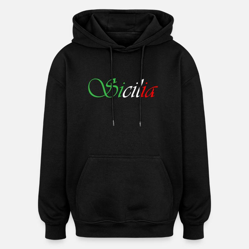 Sizilien - Oversized Unisex Hoodie - Schwarz