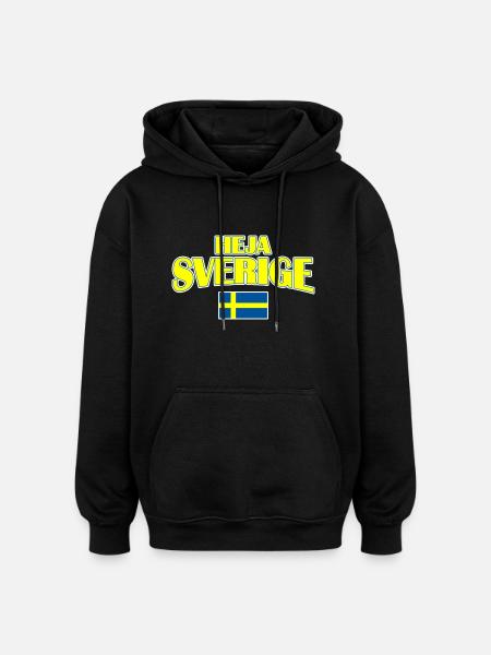 Heja Sverige - Oversized Unisex Hoodie - black