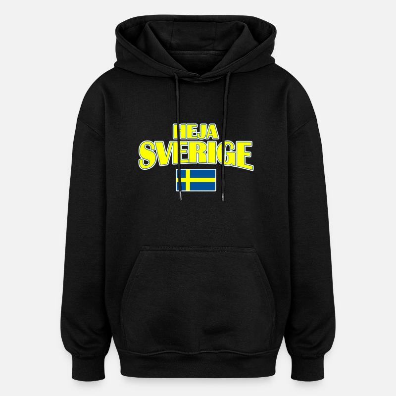 Heja Sverige - Sweat à capuche oversize unisexe - noir