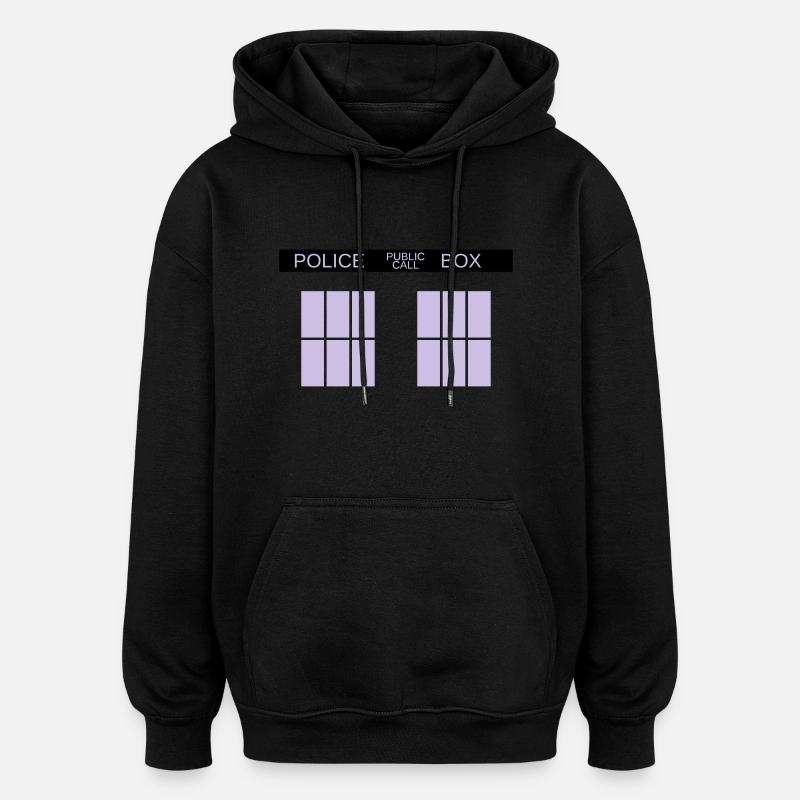 TARDIS - Sweat à capuche oversize unisexe - noir
