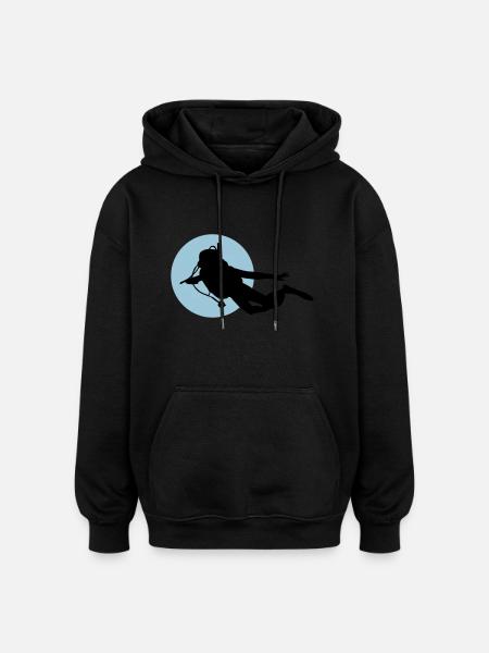 Diving - Oversized Unisex Hoodie - Schwarz