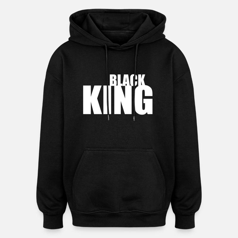 Black king - Sweat à capuche oversize unisexe - noir