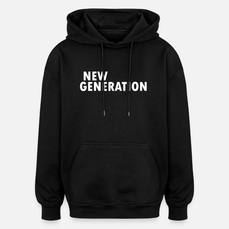 New generation - Sweat à capuche oversize unisexe - noir