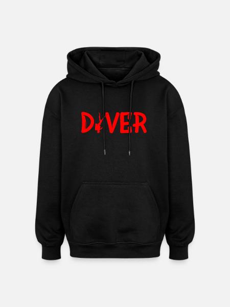 Diver Diving - Oversized Unisex Hoodie - Schwarz