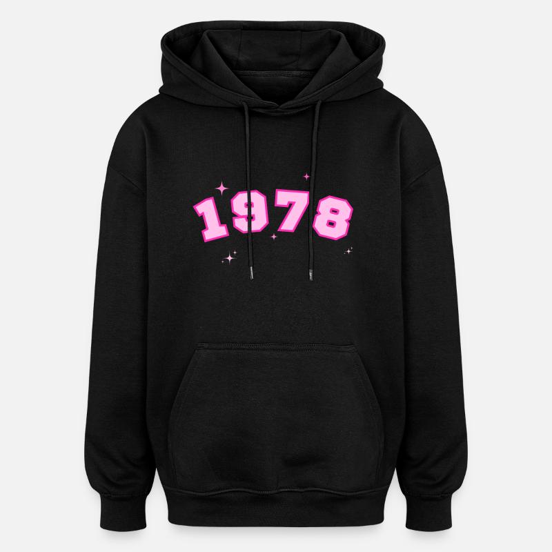 1978 rose étoile - Sweat à capuche oversize unisexe - noir