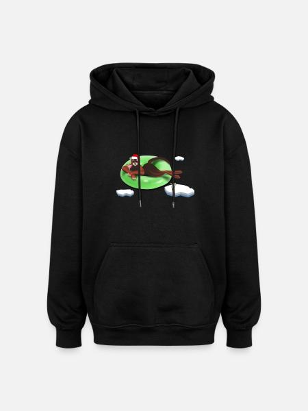 Cat on a Wheel - Oversized Unisex Hoodie - black