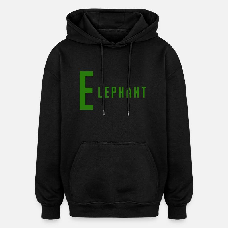 Éléphant - Sweat à capuche oversize unisexe - noir