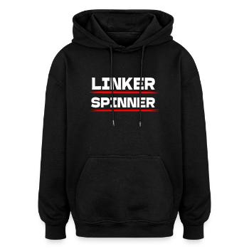 Linker Spinner - politisch links gegen rechts - Oversized Unisex Hoodie - Schwarz - Vorne - Noah (186cm)