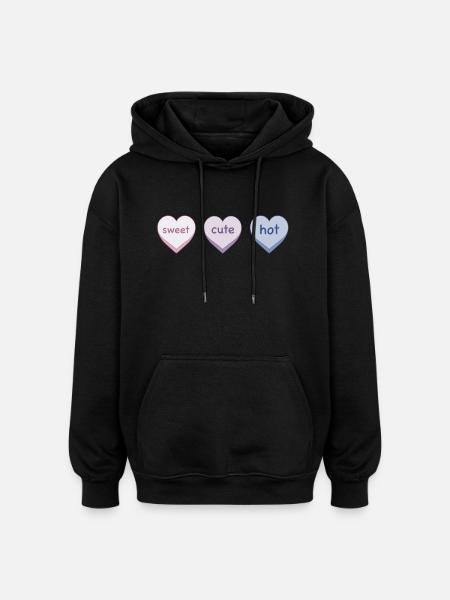 Doux mignon chaud - Sweat à capuche oversize unisexe - noir