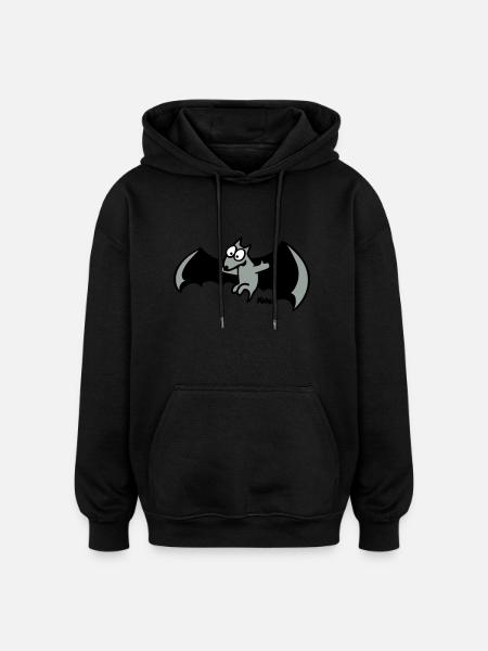 Flughund (c) - Oversized Unisex Hoodie - Schwarz