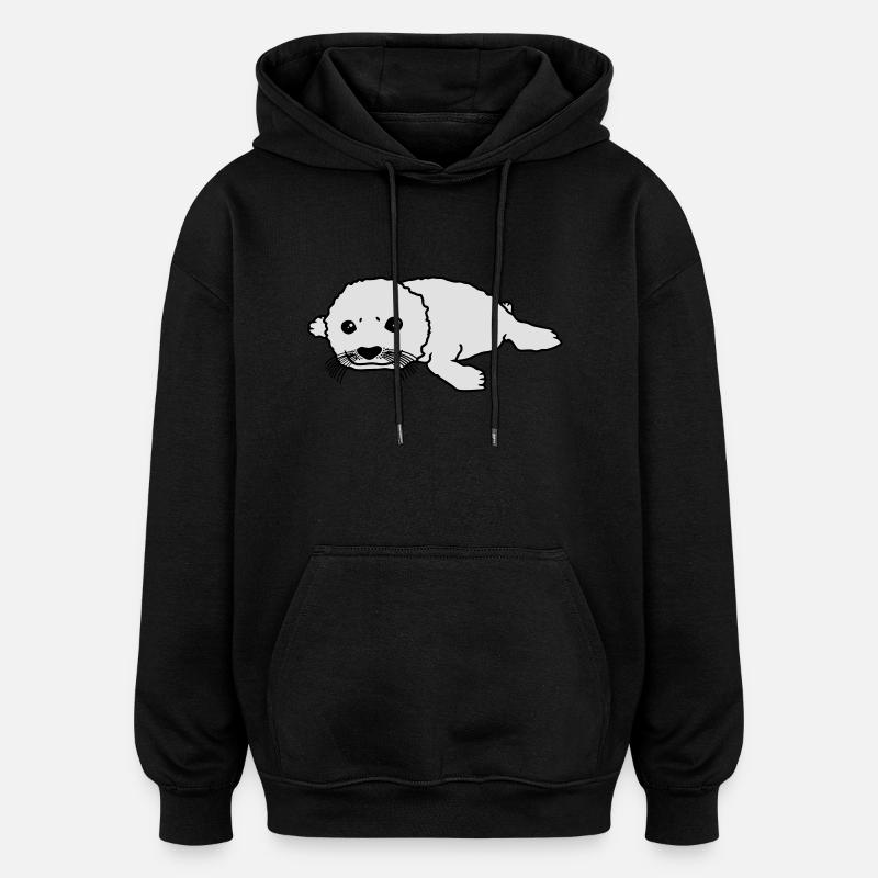 cute_baby_seal - Sweat à capuche oversize unisexe - noir