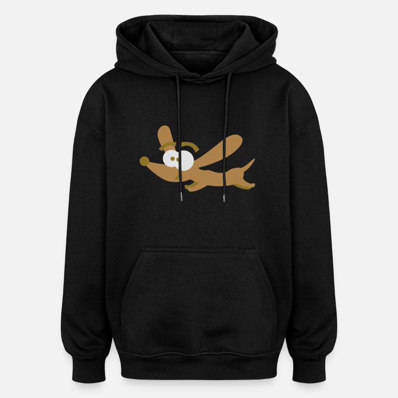 Teckel - Sweat à capuche oversize unisexe - noir