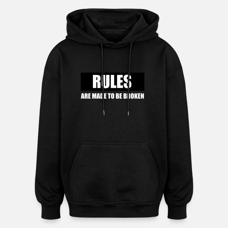 règles - Sweat à capuche oversize unisexe - noir