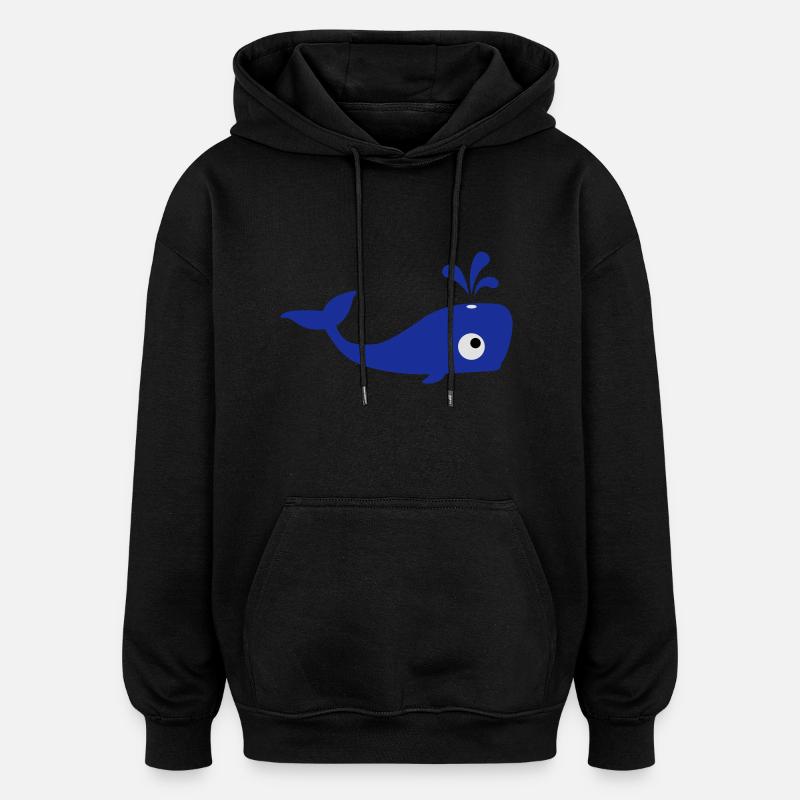 wal_1__f3 - Sweat à capuche oversize unisexe - noir