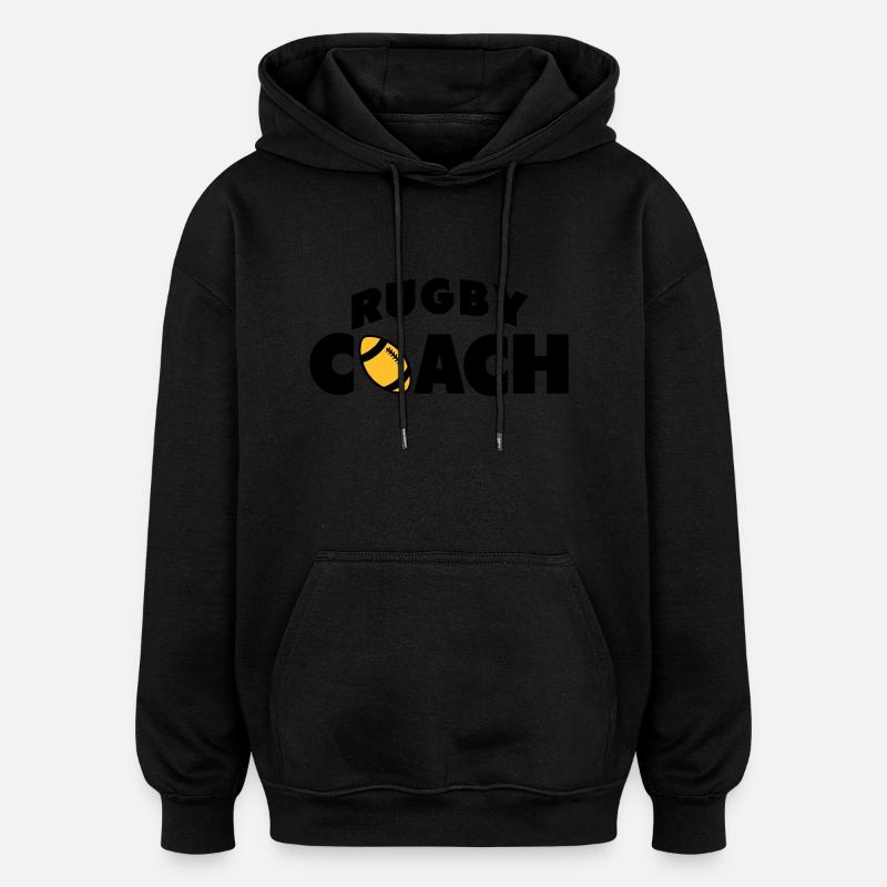 rugby coach - Sweat à capuche oversize unisexe - noir