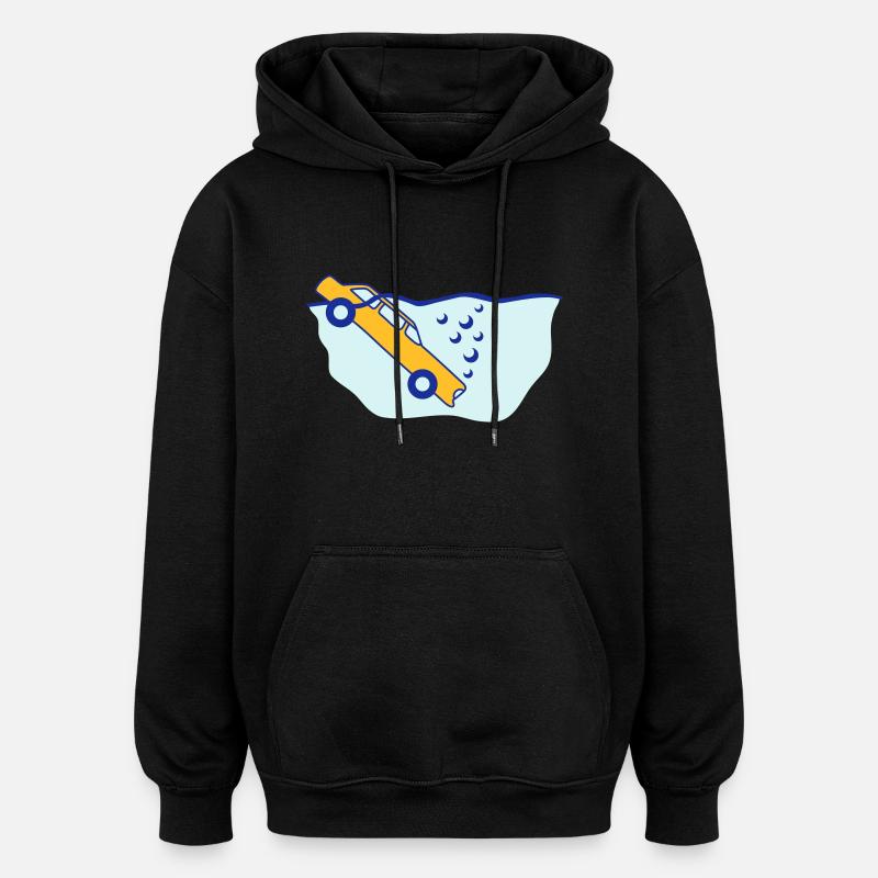 Diving Car - Sweat à capuche oversize unisexe - noir