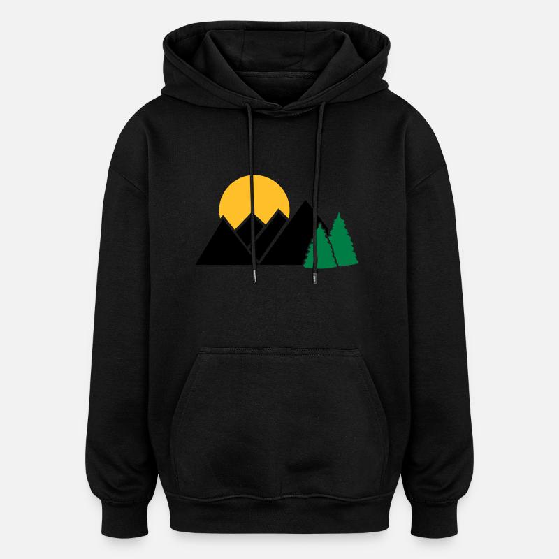 Mountains - Oversized Unisex Hoodie - black