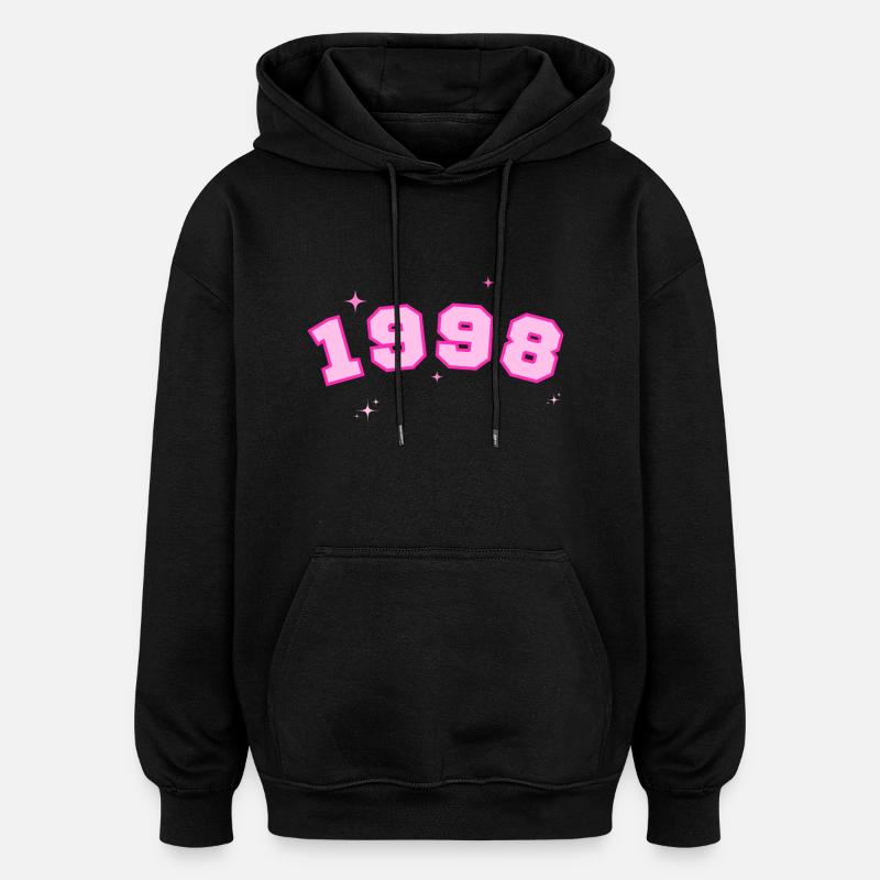 1998 rose étoile - Sweat à capuche oversize unisexe - noir