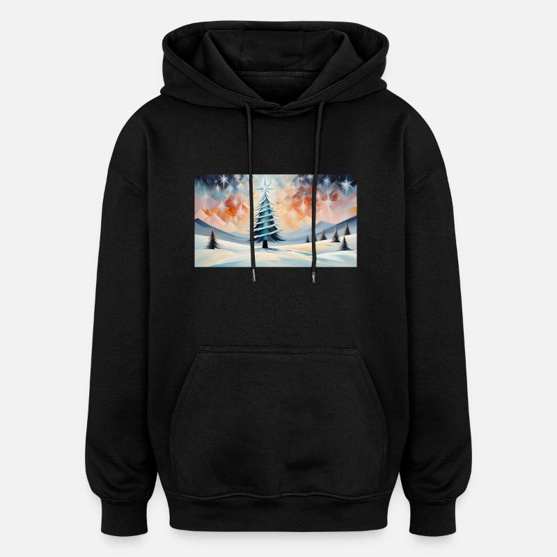 Sapin de Noël 1 - Sweat à capuche oversize unisexe - noir