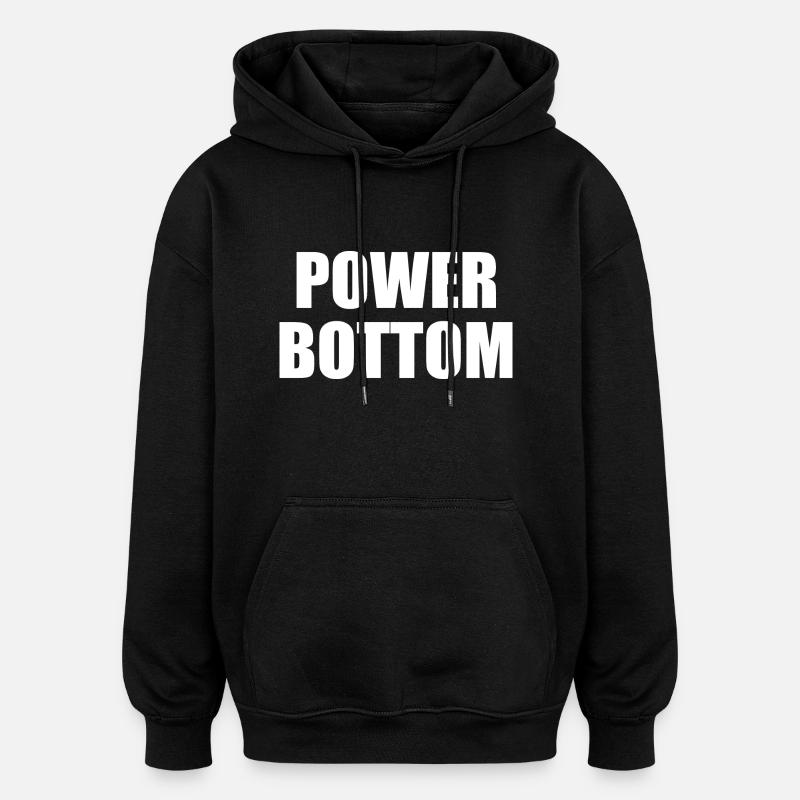 Power bottom - Sweat à capuche oversize unisexe - noir