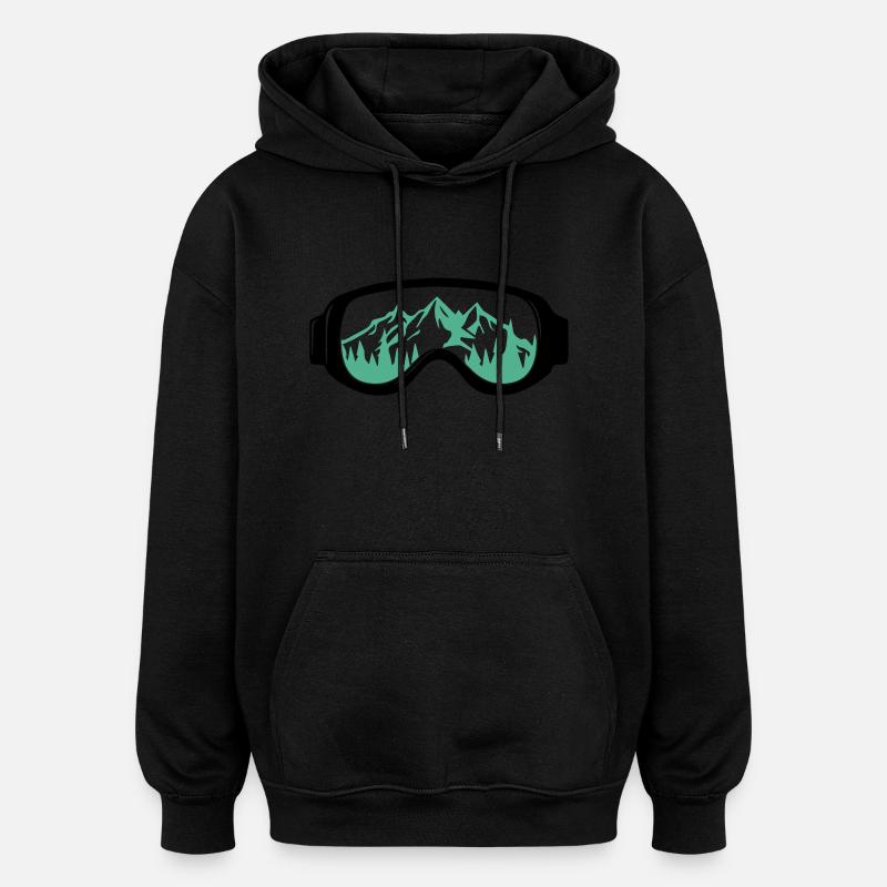 Skibrille - Oversized Unisex Hoodie - Schwarz