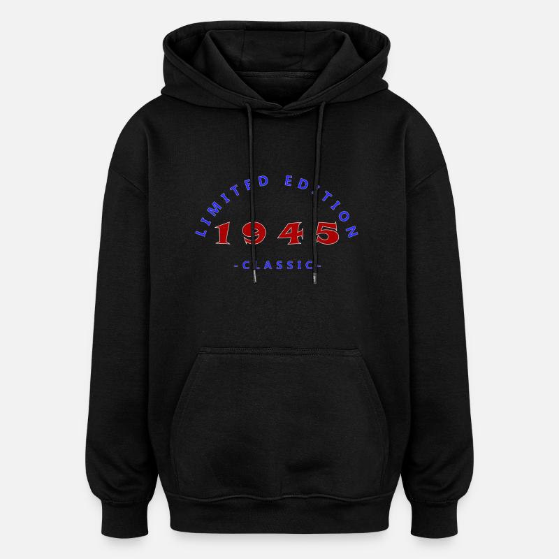 1945, édition limitée - Sweat à capuche oversize unisexe - noir