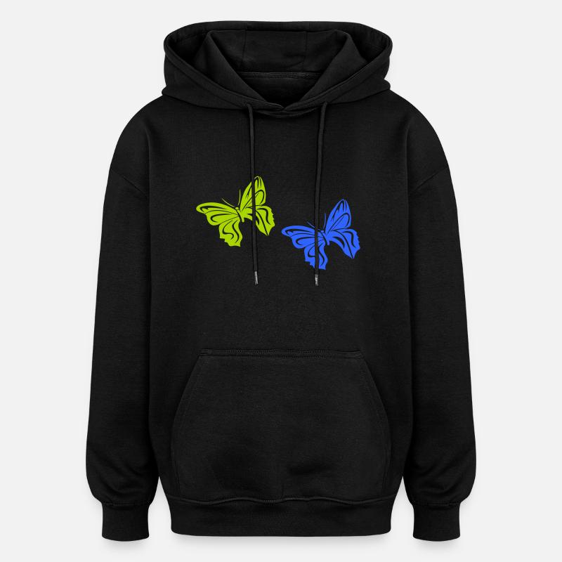 schmetterling 2 - Oversized Unisex Hoodie - Schwarz
