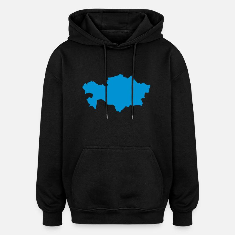 Kazakhstan - Sweat à capuche oversize unisexe - noir
