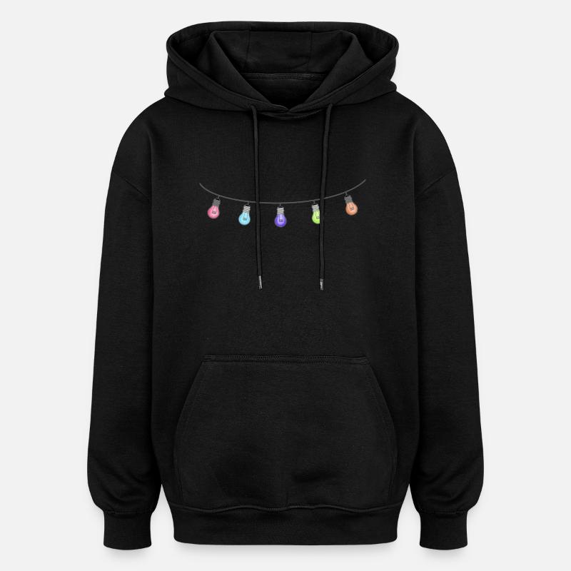 lumières de Noël - Sweat à capuche oversize unisexe - noir