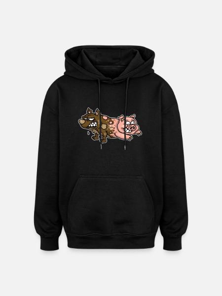 Schweinehund - Oversized Unisex Hoodie - Schwarz
