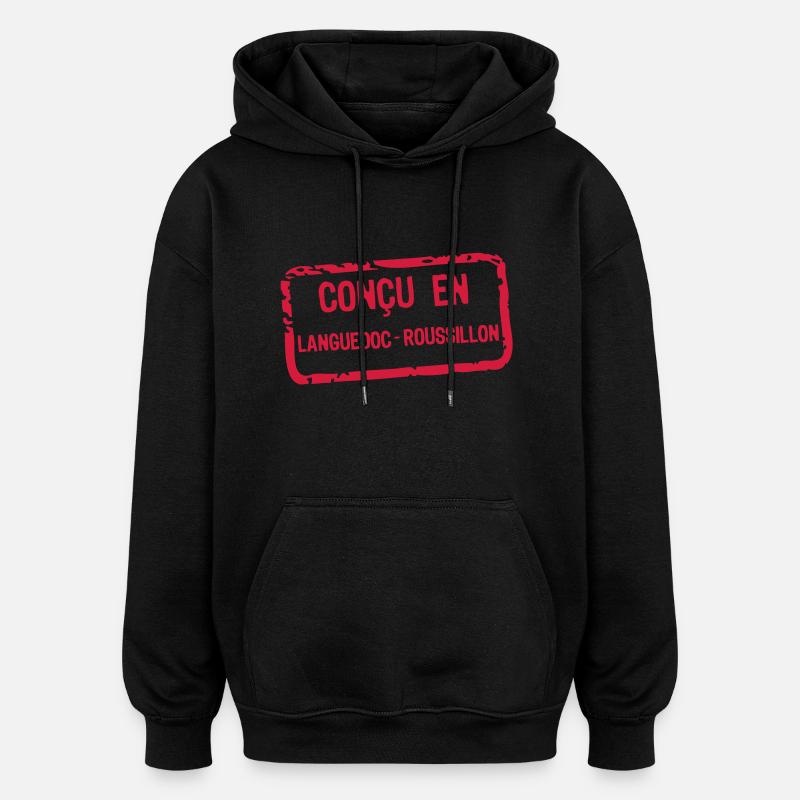 designed label Languedoc Roussillon - Oversized Unisex Hoodie - black