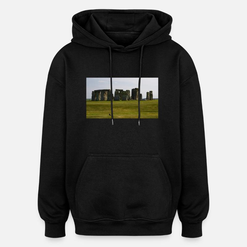 Stonehenge - Sweat à capuche oversize unisexe - noir