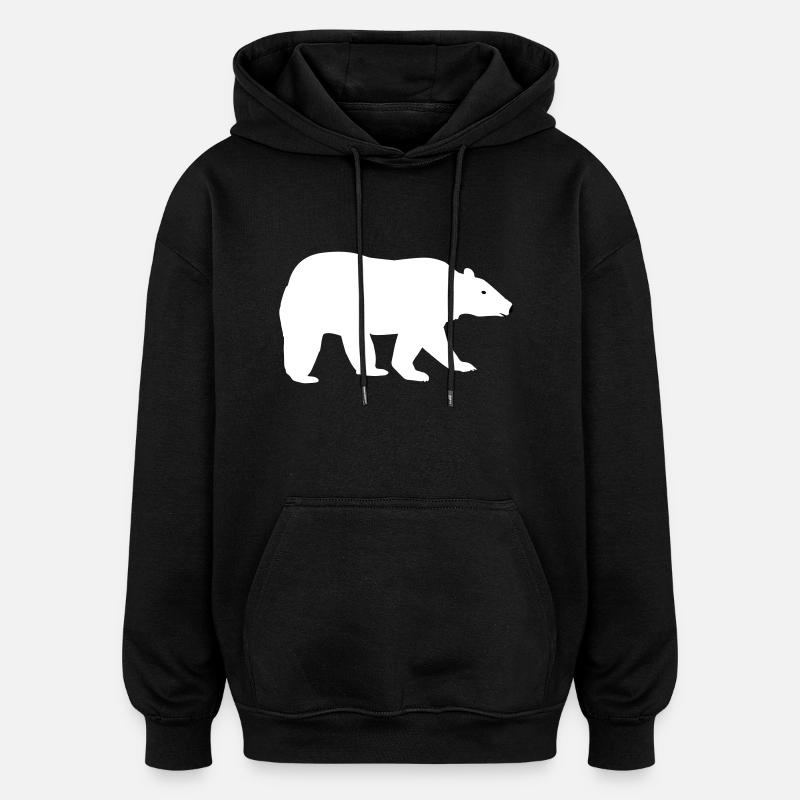 polar bear - Oversized Unisex Hoodie - black