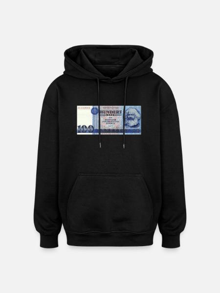 100 marks de la RDA - Sweat à capuche oversize unisexe - noir