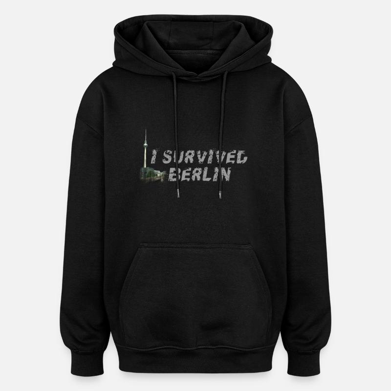 J’ai survécu à Berlin - Sweat à capuche oversize unisexe - noir