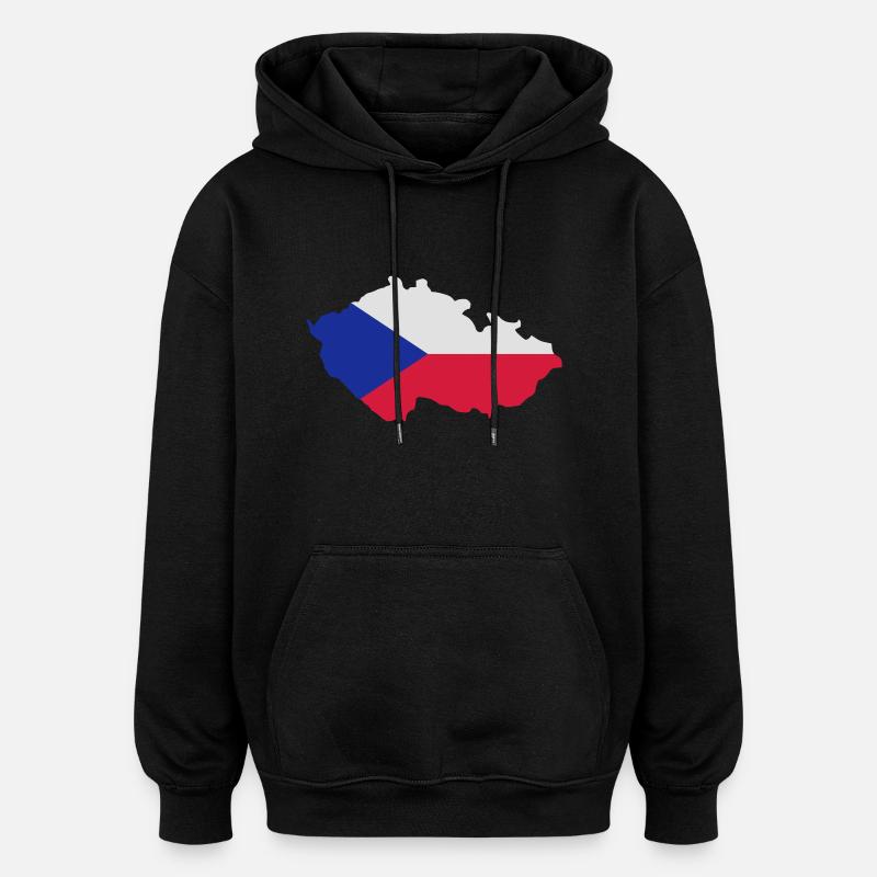 République tchèque - Sweat à capuche oversize unisexe - noir